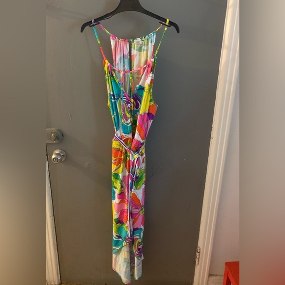 Trina Turk Floral Multicolor Halter Dress resort wear vacation - Picture 3 of 6